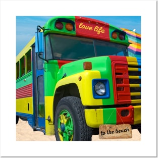 Take a Rasta Style Bus to the Beach Posters and Art